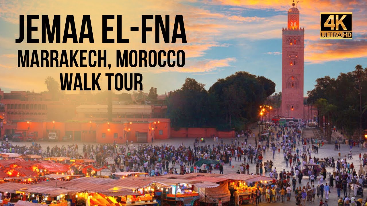 [4K] Walk Tour in Jamaa El Afna Marrakech, Morocco | Jamaa El Afna Marrakech, Morocco Travel Vlog