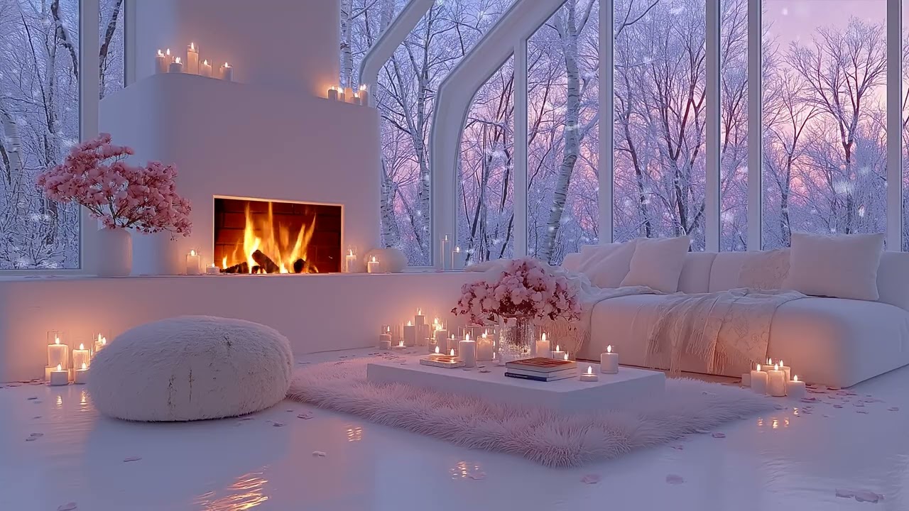 🔥🎹 Relaxing Winter Piano Lounge with Piano Music and Fireplace Sounds for Focus, Work, and Sleep