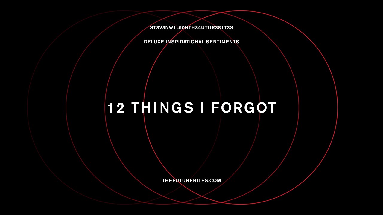 Steven Wilson - 12 THINGS I FORGOT (Official Audio)