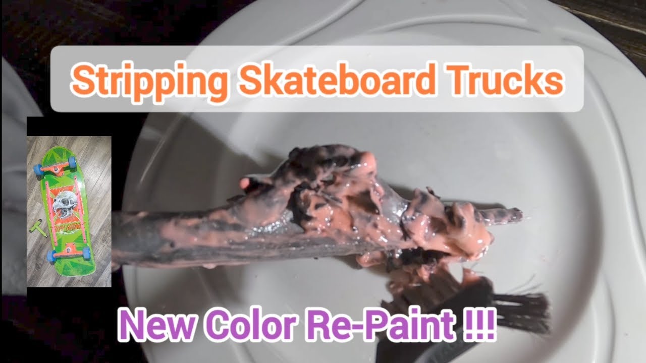 Stripping mini logo skateboard trucks from Bones Brigade Tony Hawk Reissue. Re-painting  ASMR