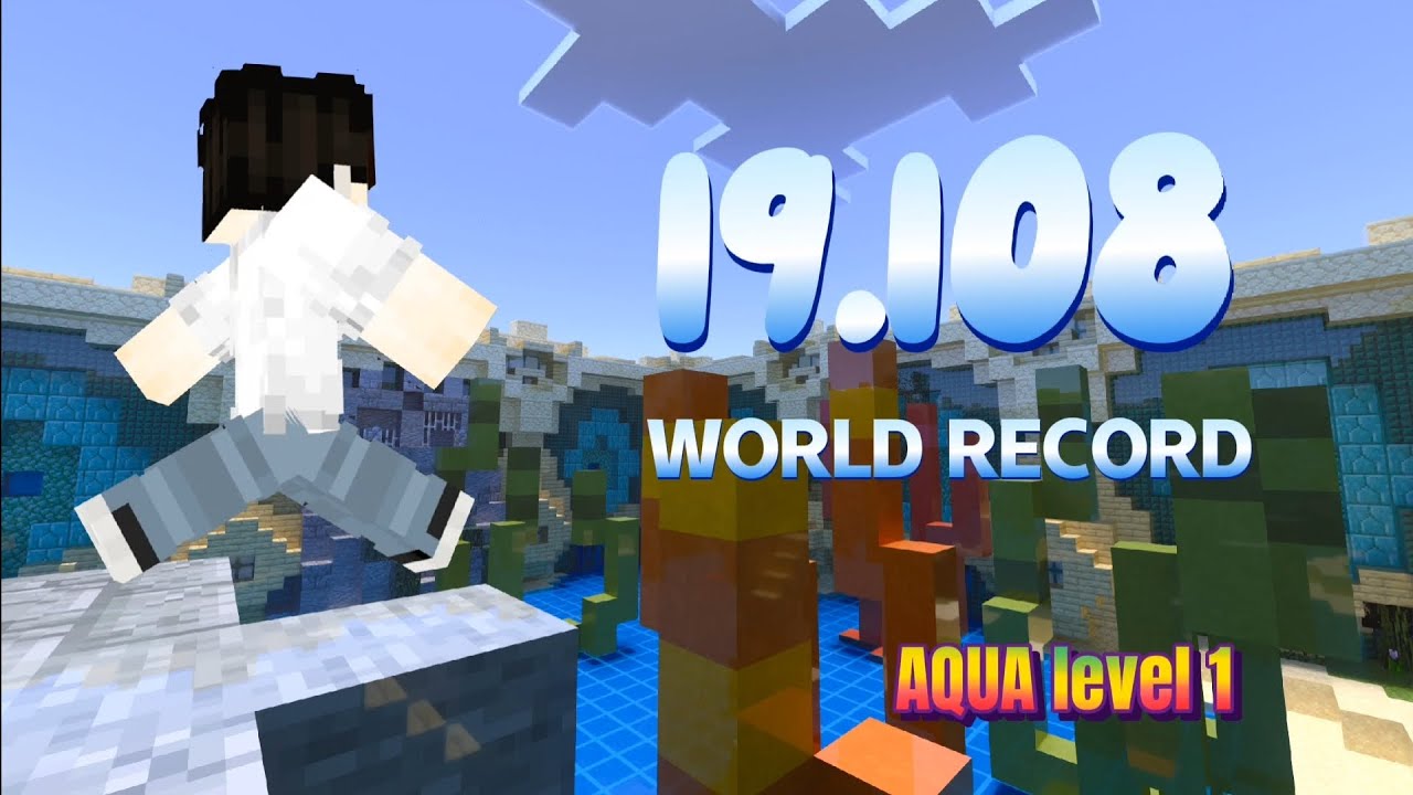 [WR] Sub 20!! Cubecraft Parkour Aqua level 1 in 19.108 (World Record)
