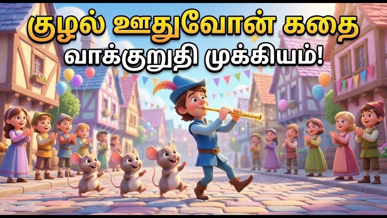 குழல் ஊதுவோன் பைட் பைபர் கதை | வாக்குறுதி முக்கியம் | குழந்தைகள் பாடல் & கதை