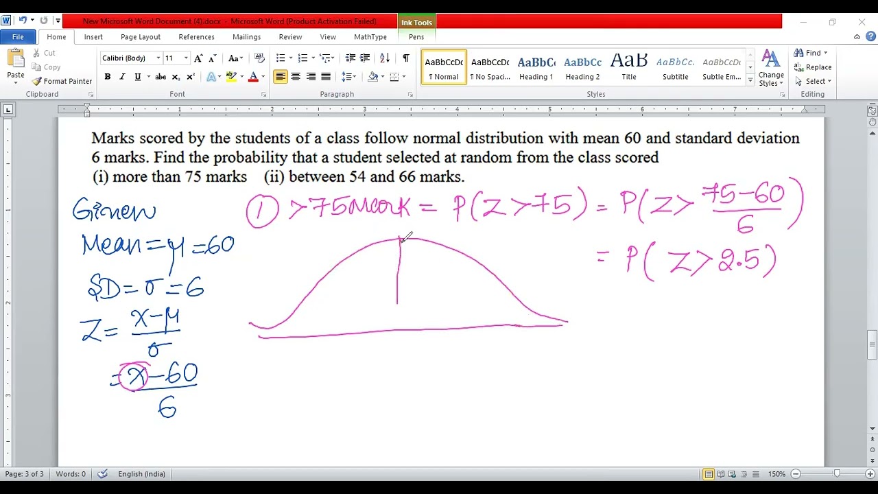 2ND PUC STATISITCS = ST NORMAL VARIATE  PART 2 = THREE MODEL QUESTION PAPER 2025-26 Q NO 32 SLOVED