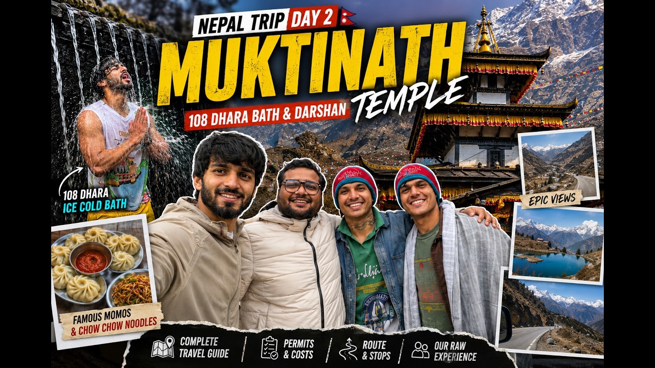 We Drove to Muktinath Temple! 🕉️ 108 Dhara Bath, Permits, Food & Complete Guide