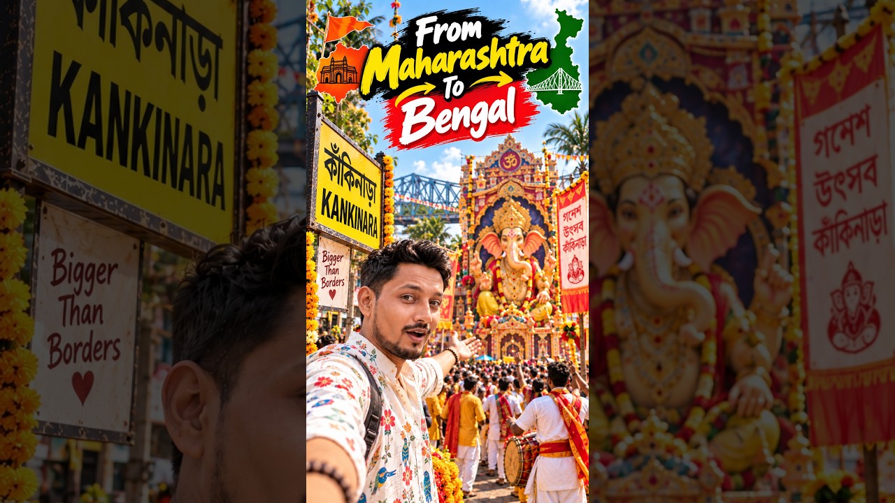 Ganesh Chaturthi in West Bengal Hits Different! 🚩 #ganeshutsav  #travelindia  #shorts