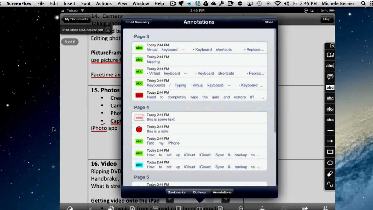 Edit and annotate a pdf in Goodreader on the ipad