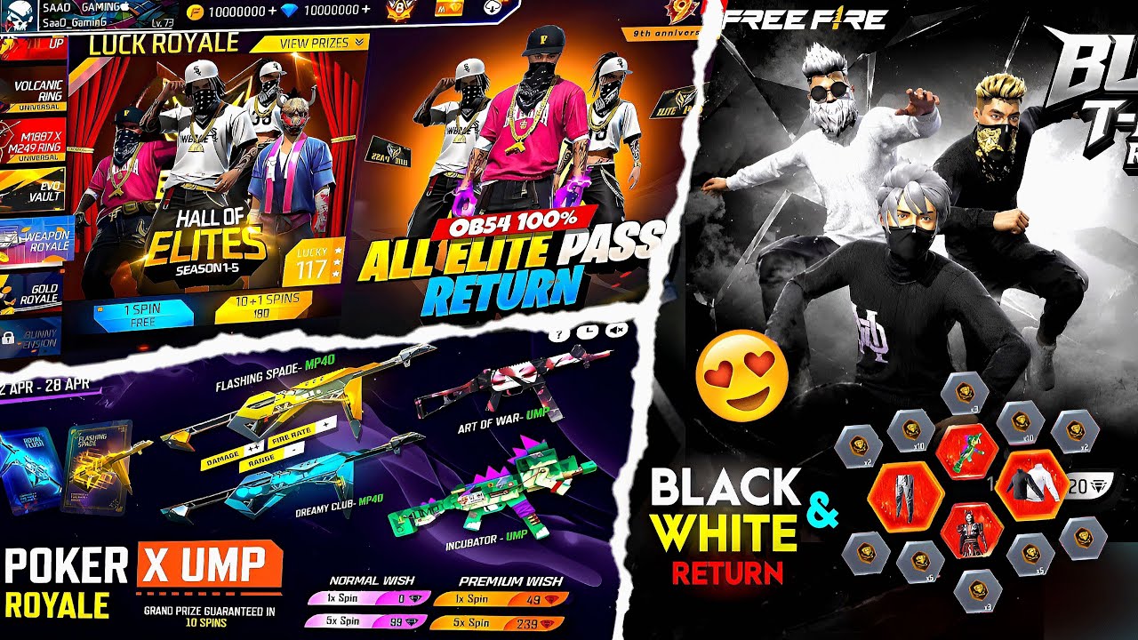 All Poker Mp40 Return 🥳💥 | Old Elite Pass Return Event Free Fire |free fire new event | ff new event