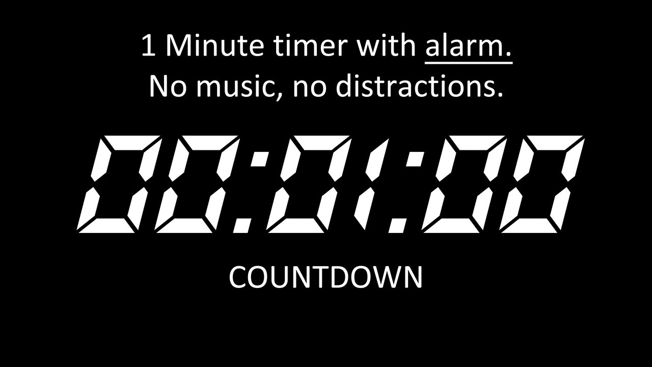 01 MINUTE COUNTDOWN | DIGITAL CLASSIC CLOCK | ALARM | OK TIMER