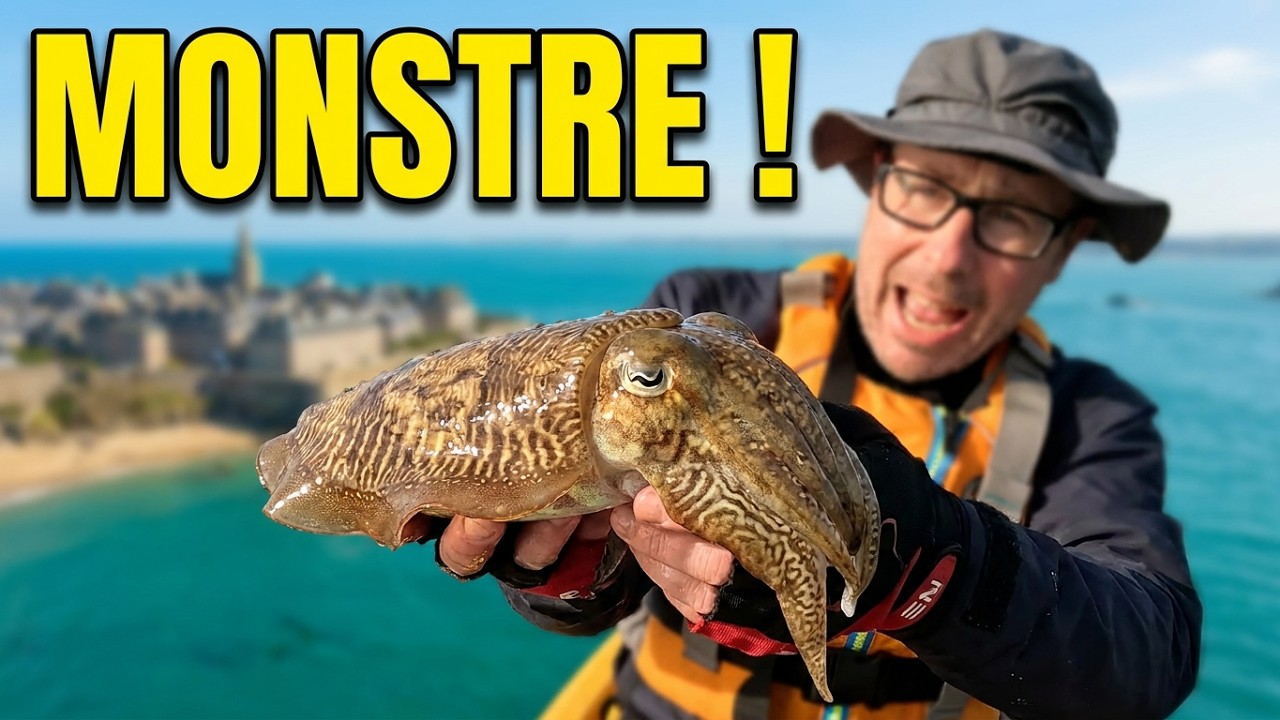 P&ecirc;che en mer de la Seiche en kayak &agrave; Saint Malo