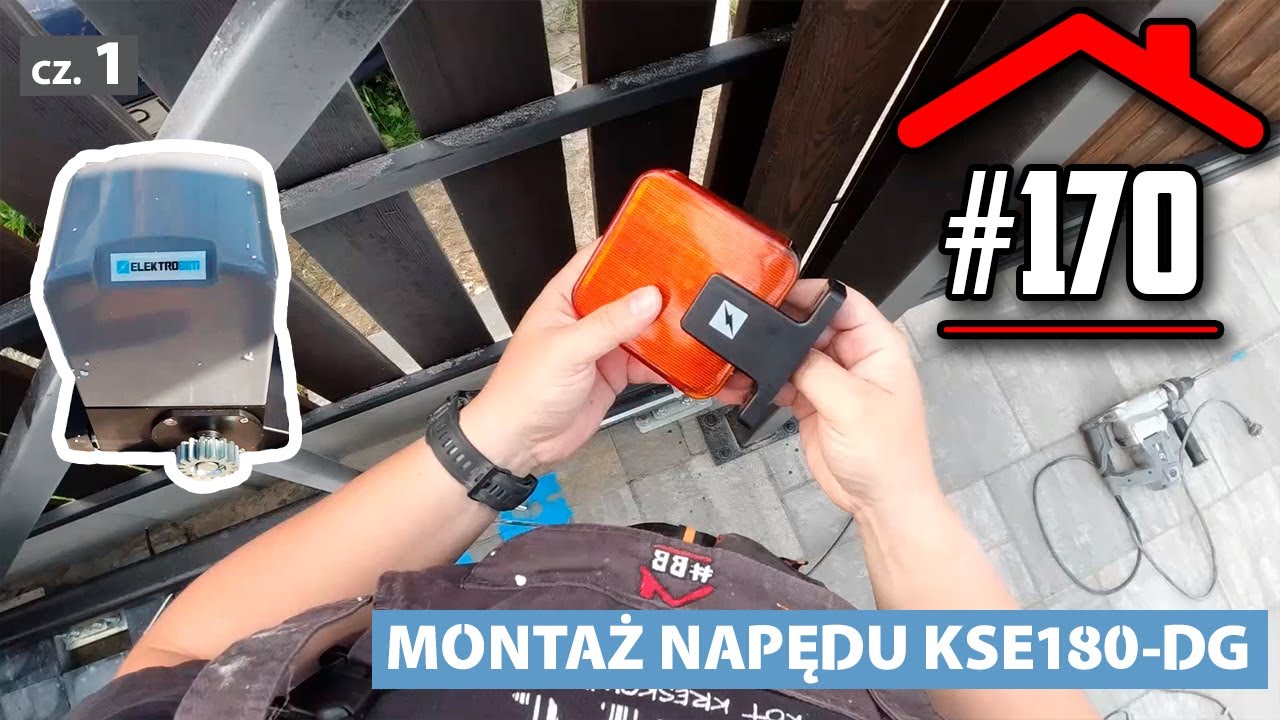 #170 Montaż napędu do bramy przesuwnej KSE180-DG. Montaż szyny zębatej i mechanizmu