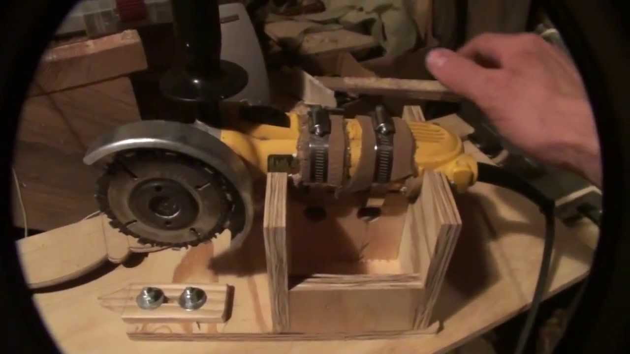 Homemade Wood lathe Duplicator using an angle grinder