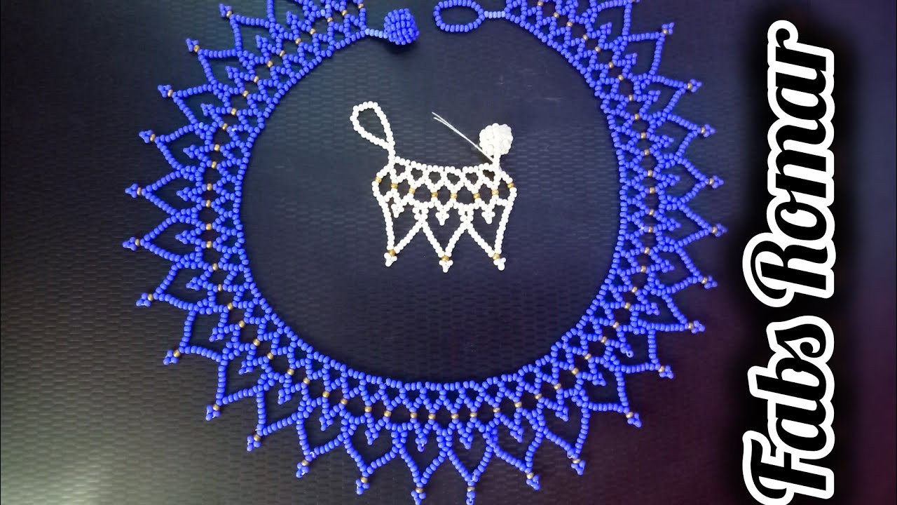 Como hacer collar de chaquira corazones 