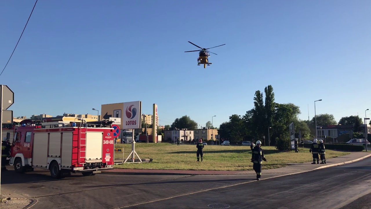 Zatrzymanie akcji serca i lądowanie śmigłowca LPR przy ul. Podmiejskiej w Kalisz