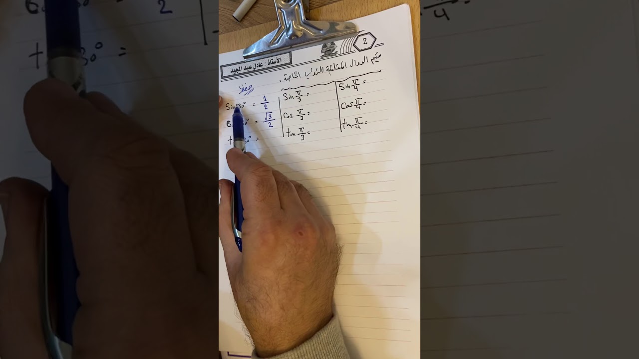 الدوال الدائريه الفصل الرابع الخامس العلمي (١)