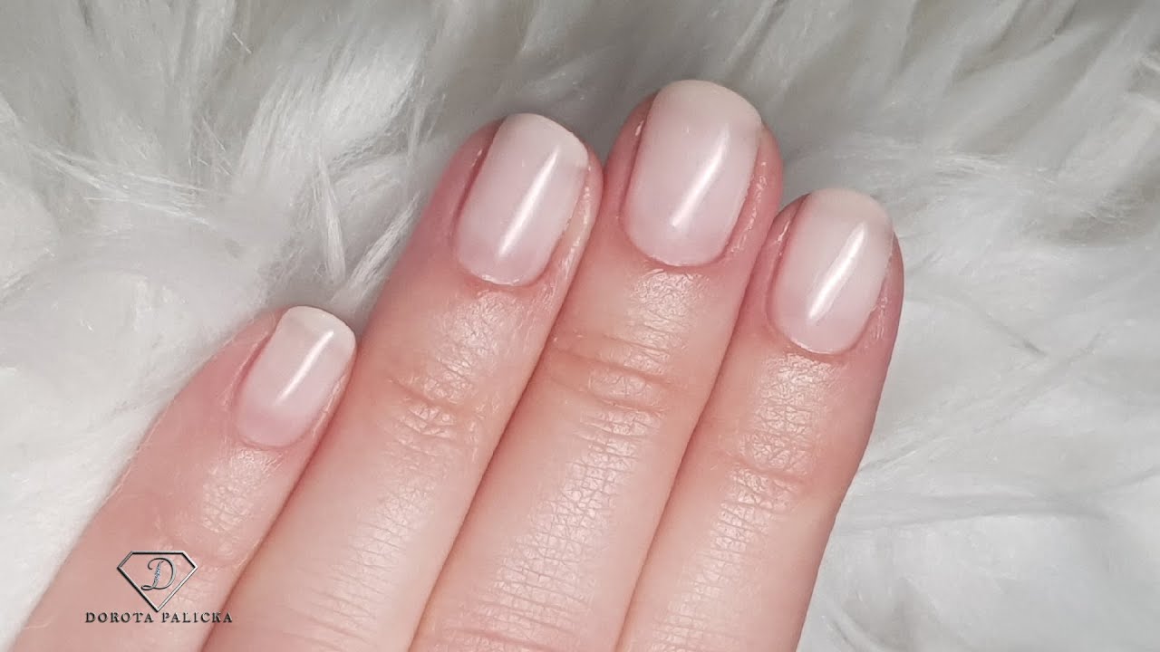 Fiber gel in bottle over natural nails