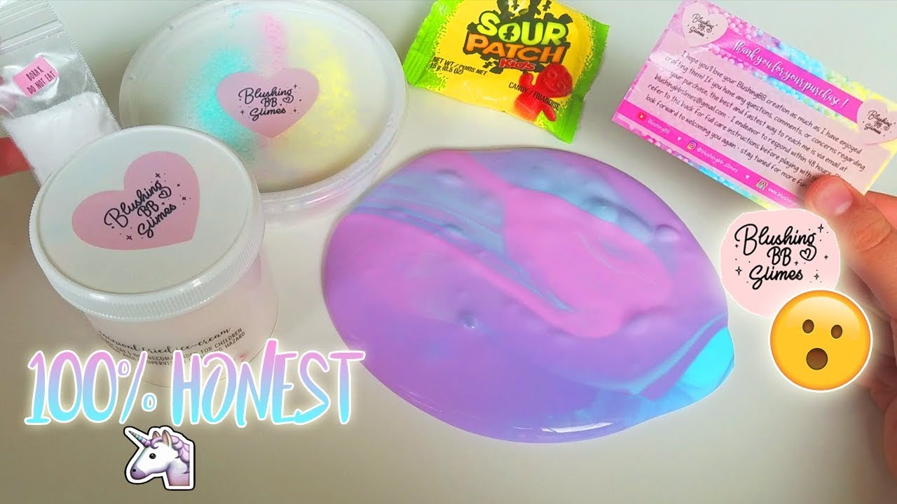 100% HONEST BLUSHINGBB FAMOUS SLIME SHOP SLIME REVIEW *MIRROR GLOSS SLIMES??!!*