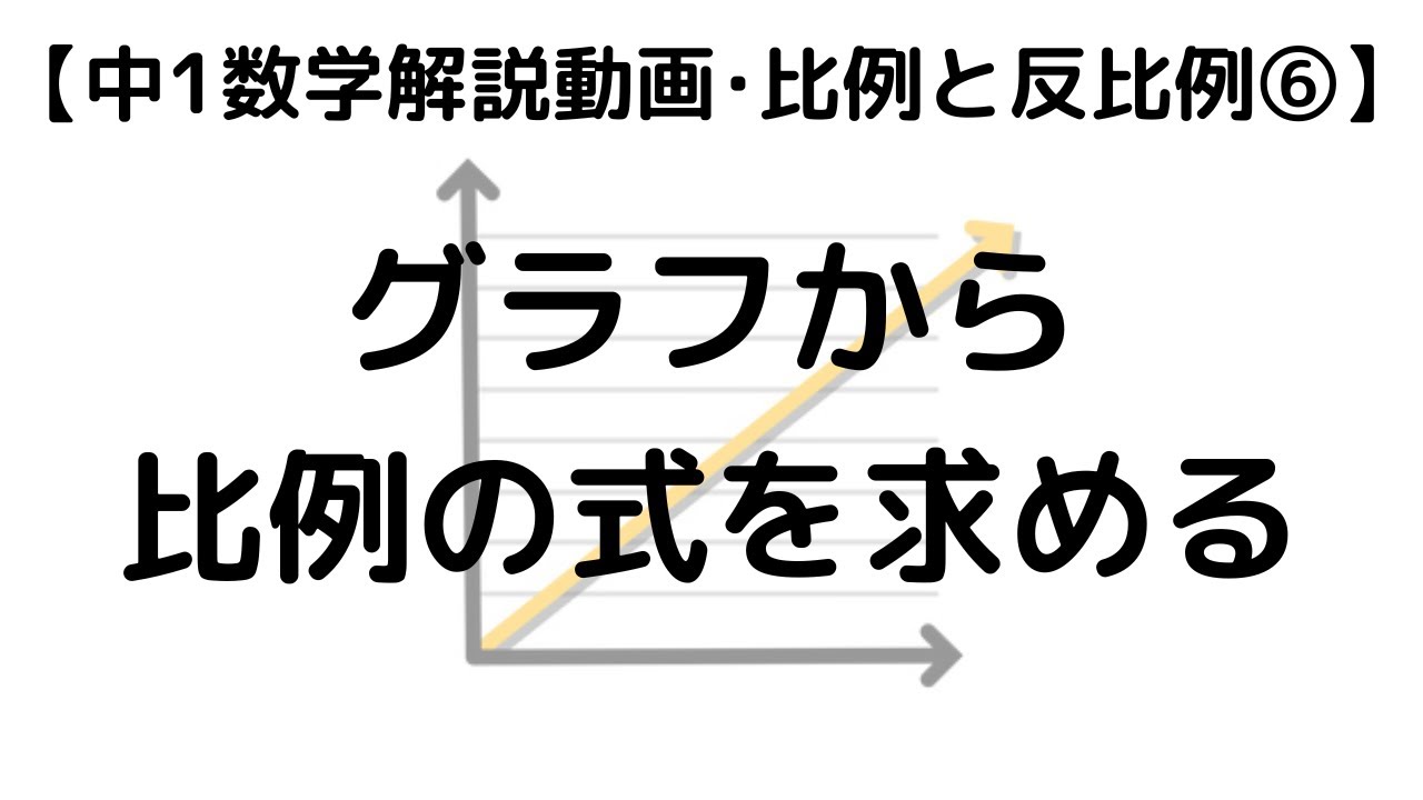 中1 数学 比例と反比例 6 グラフから比例の式を求める｜超わかりやすく解説【定期テスト対策 授業動画】