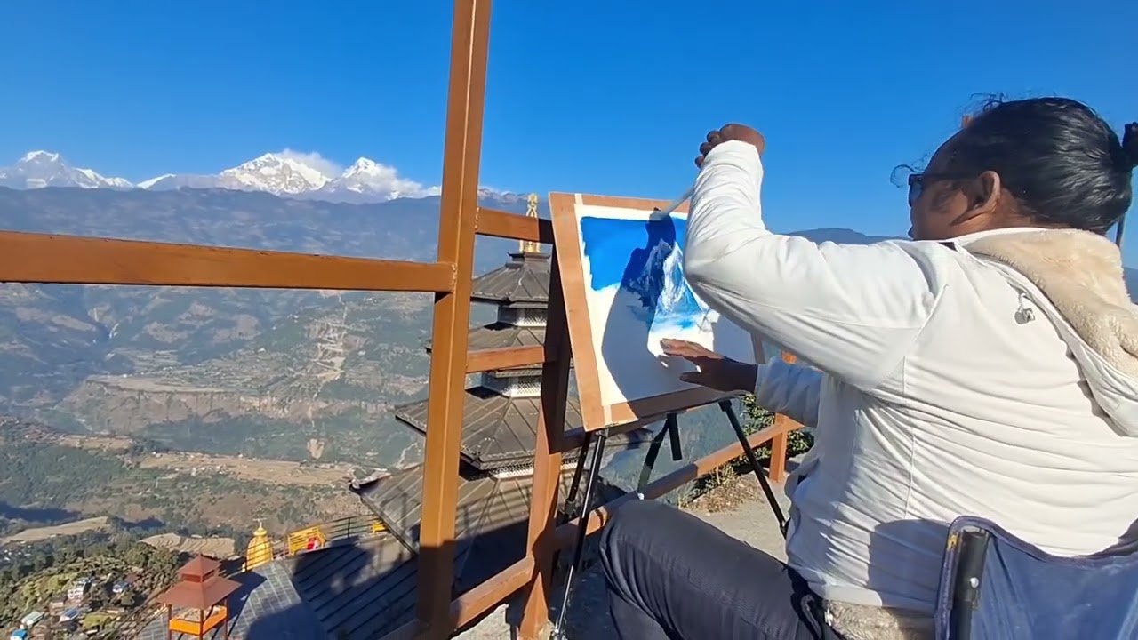 NILGIRI MOUNTAIN || BAGLUNG LIVE PAINTING || BK ART Gallery 