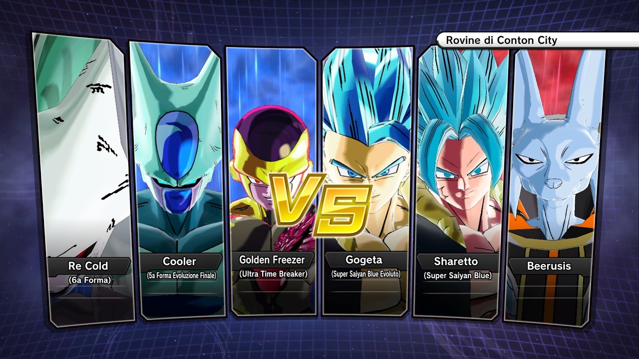 XV2 (PC):Golden Freezer Ultra/Diamond Cooler/Re Cold 6a Forma vs Gogeta SSJBE/Sharetto SSJB/Beerusis