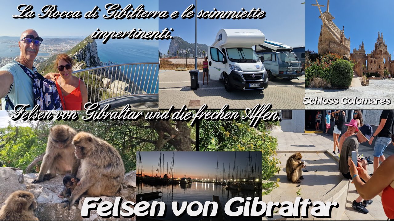 Felsen von Gibraltar und die frechen Affen.In Spanien die top Sehenswürdigkeiten von Gibraltar.