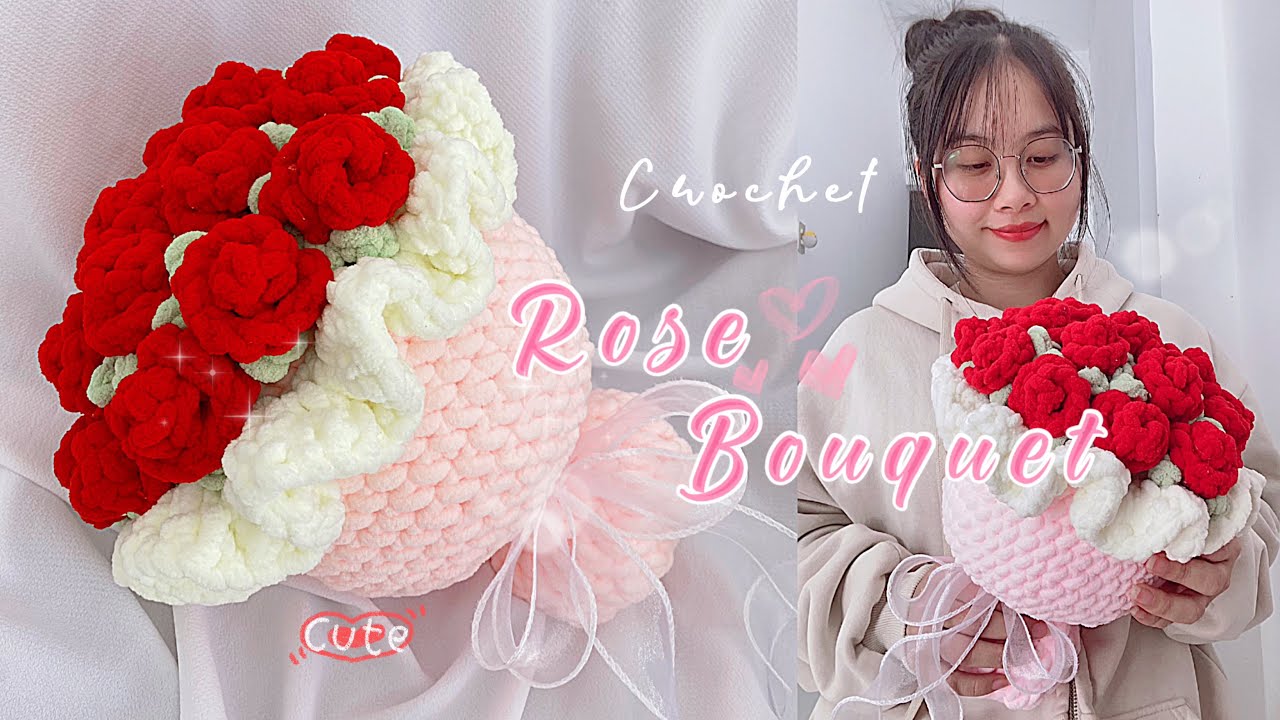 Crochet BIG Bouquet of Rose 💐| Crochet BIG Bouquet of Roses with Velvet Wool| Valentine's Gift| G...