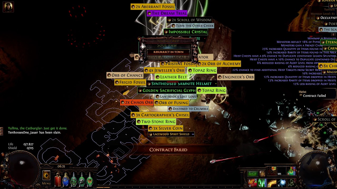rip lvl 96 bb chief in HC ritual ssf. explody ball in heist.