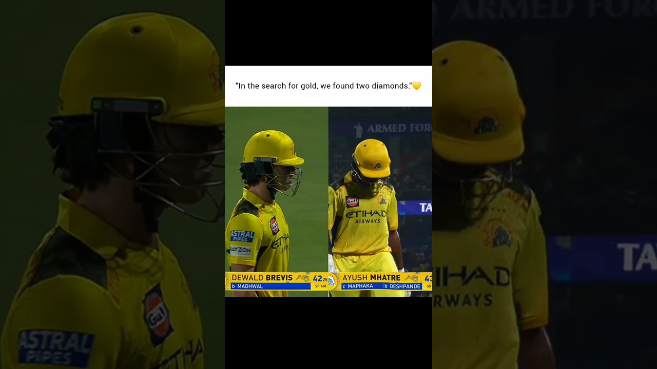 Dewald Brevis and Ayush Mhatre 💛🔥 #dewaldbrevis #ayushmhatre #ipl #cskvsrr