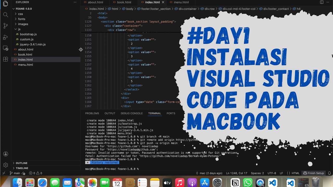 Belajar Web #01 — Instalasi Visual Studio Code pada MacBook 