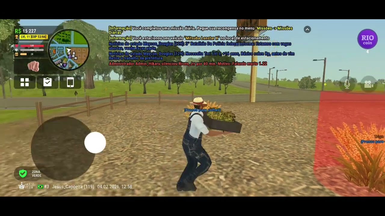 TRABALHANDO NA FAZENDA NO MAPA NOVO NO RIO RISE 