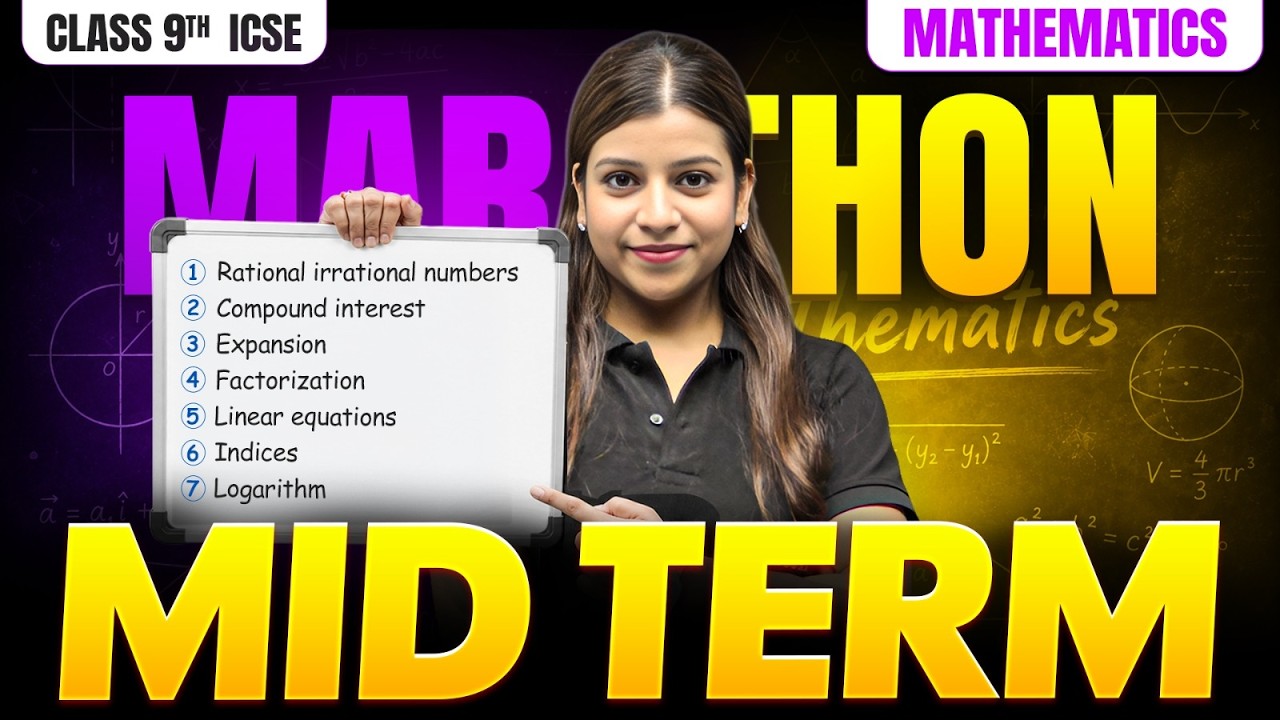 ICSE Class 9 Maths Midterm Marathon | Half Yearly Exam Complete Revision | Maths Revision