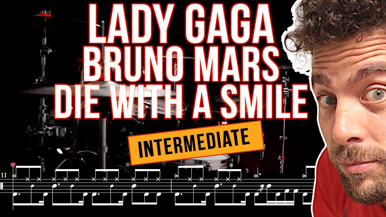 Lady Gaga, Bruno Mars - Die With A Smile - Drum cover (with scrolling drum score)