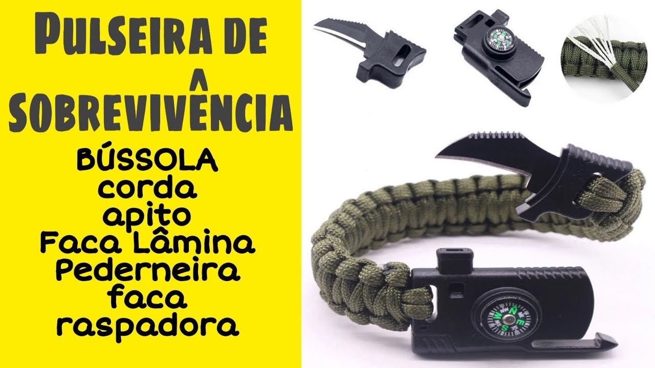 Pulseira de Sobrevivência Paracord Multiuso Pescaria