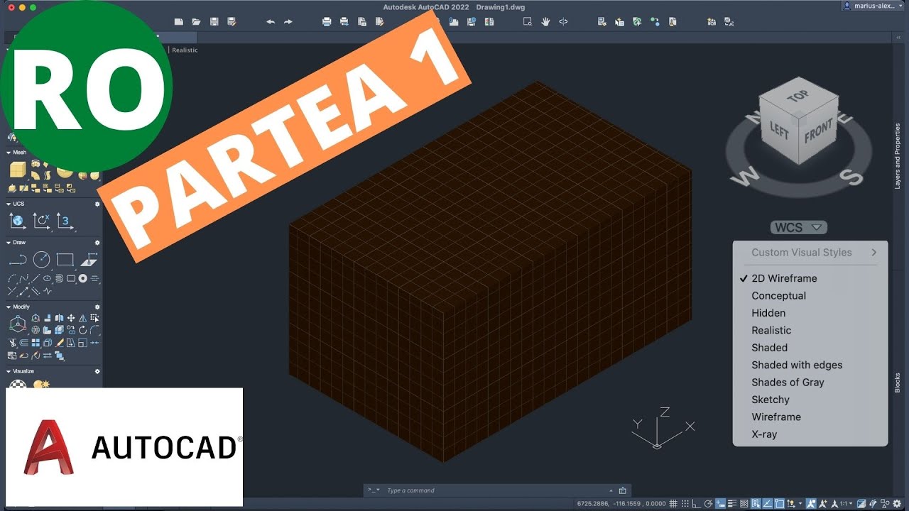 Învață AutoCAD 3D în 30 de MINUTE! | Interfața | Partea 1