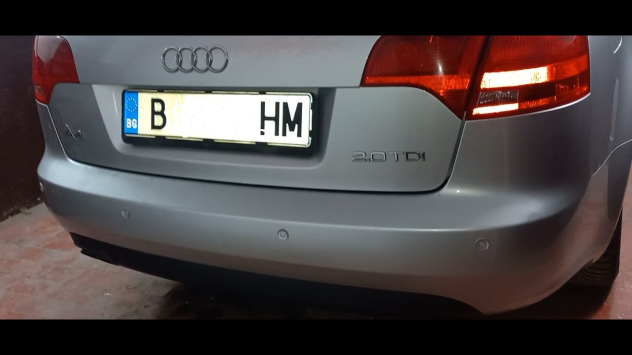 Установка датчиков парктроника на задний бампер Audi A4 2 0 TDI