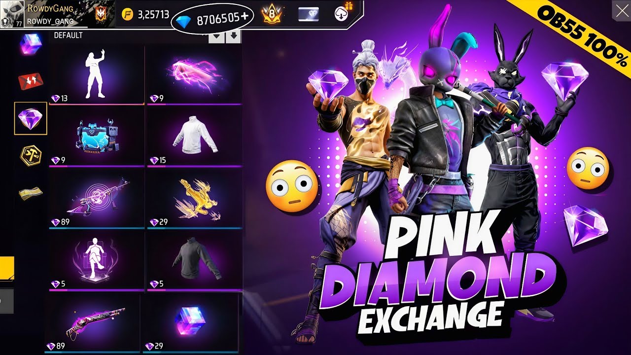 💥😍OB55 100% NEW PINK DIAMOND STORE REWARDS || 💥😍BEN10 COLLABORATION BUNDLE || BLOOD MOON FREE BUNDLE
