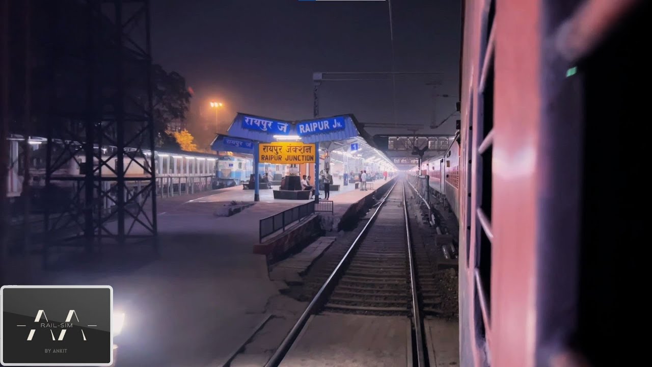 R, Raipur Junction Railway Station (Chhattisgarh) | Arrival & Departure at Night | Indian Railways