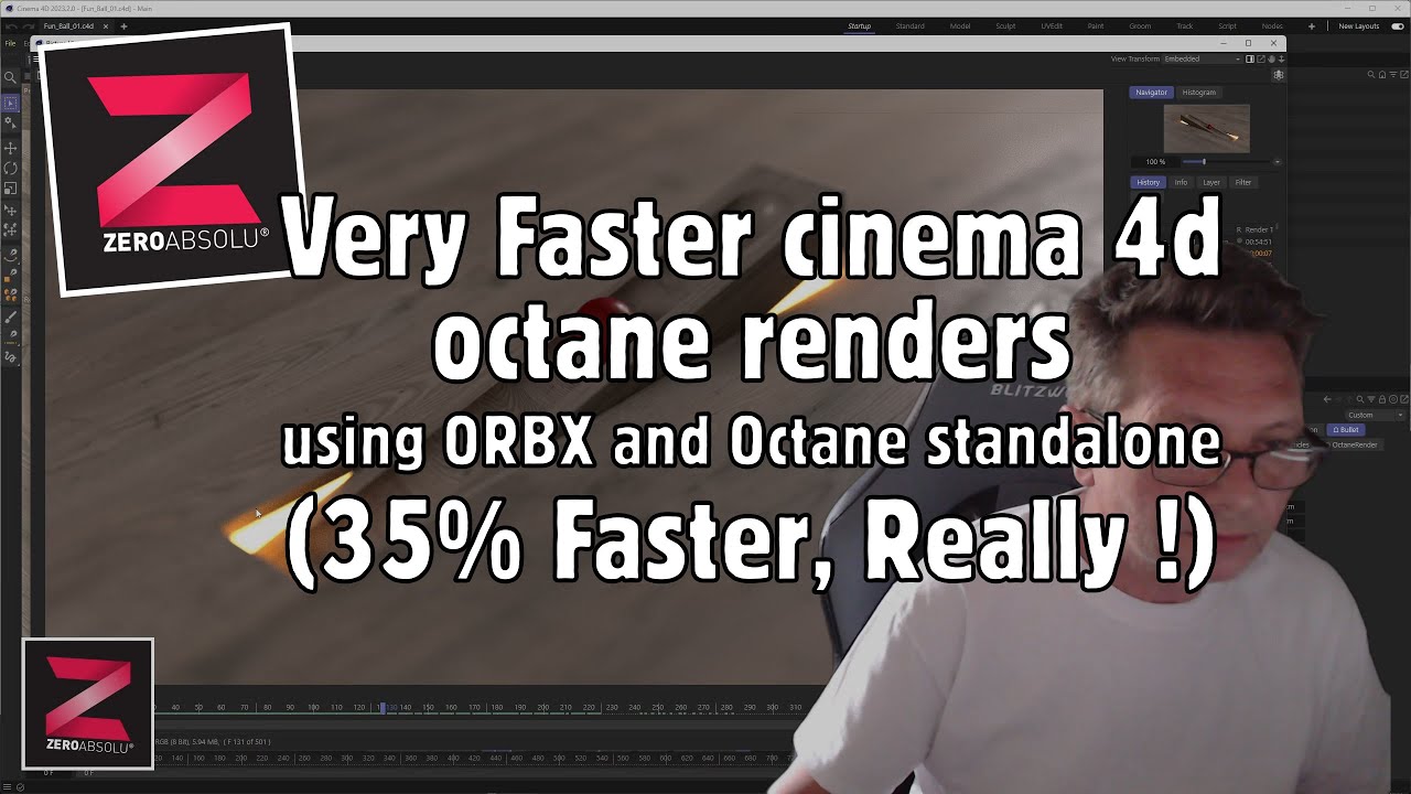 Very Faster Cinema 4d Octane renders using ORBX and Octane standalone - 35% Faster ! - (ENGLISH)