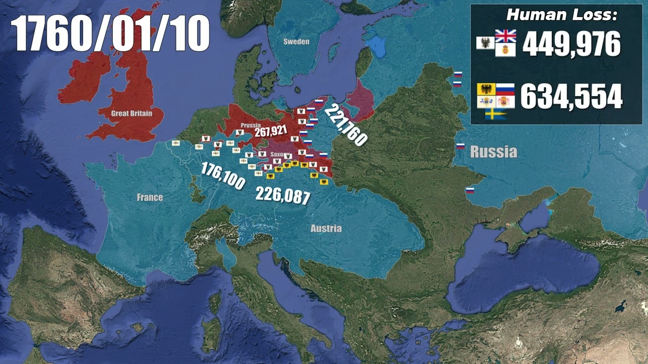 The Seven Years War Europe [Every Day With Units, Army Sizes]