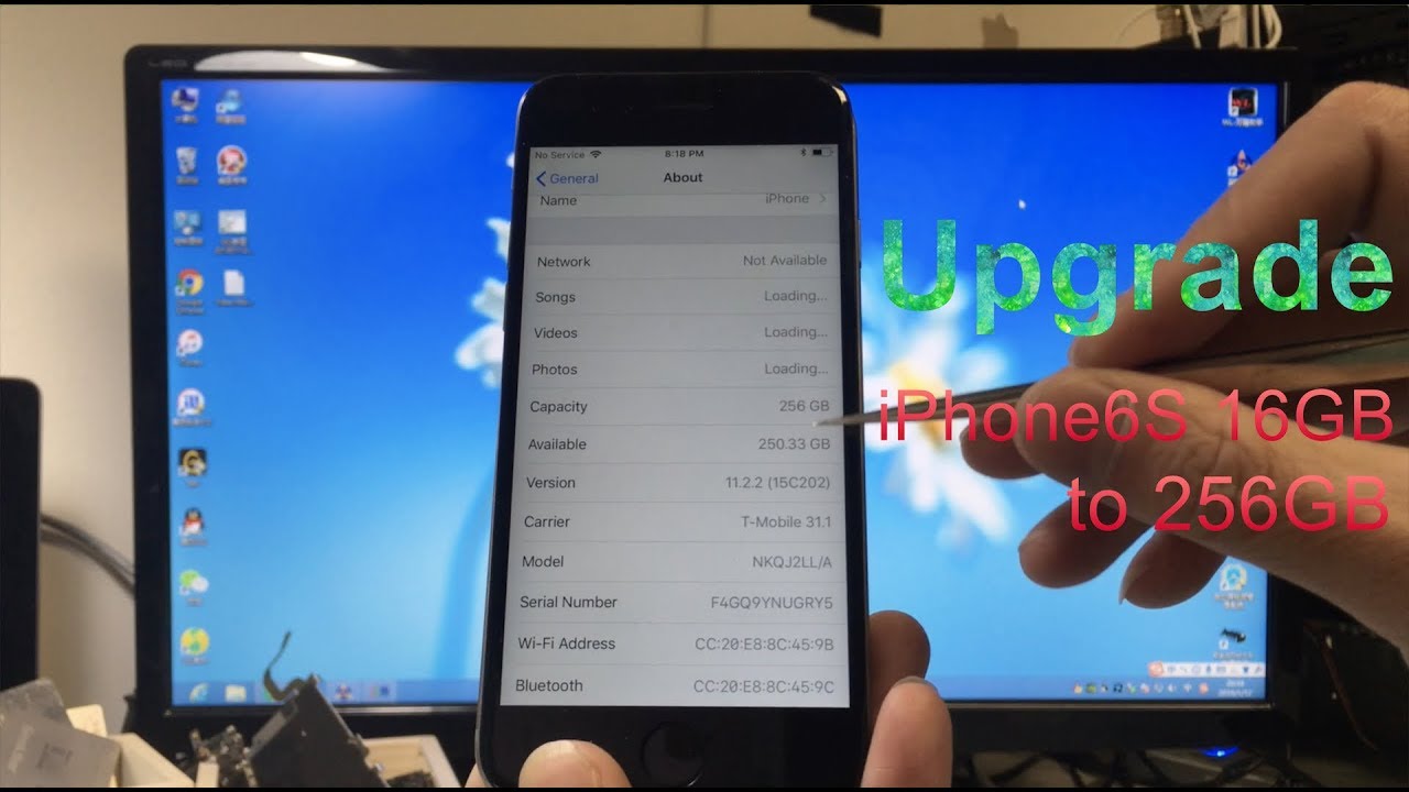 Upgrade iPhone 6S 16GB Storage to 256GB 扩容