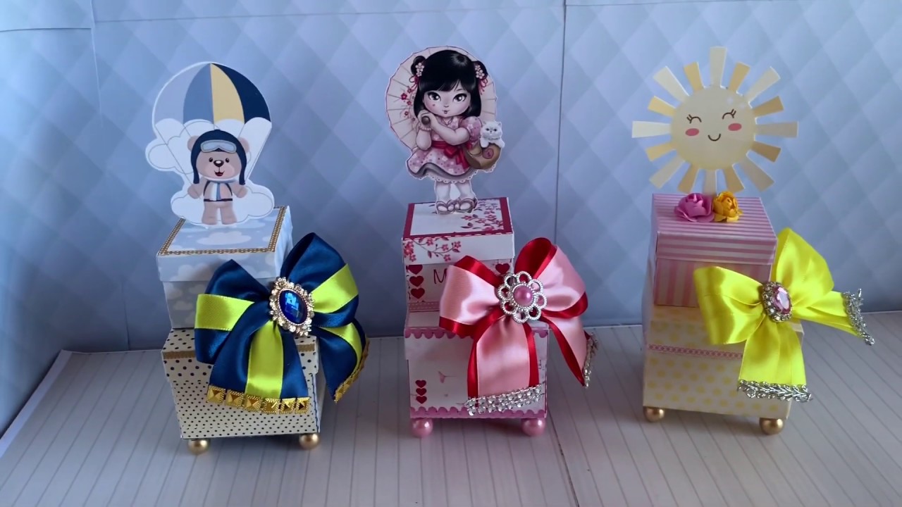 Caixa dupla  toda de papel passo a passo,Personalizado de Luxo
