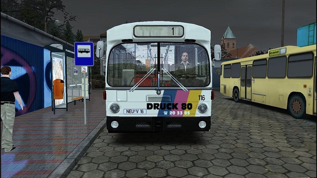 OMSI 2.Fiktiv Pomorze.1 маршрут на MB O 305