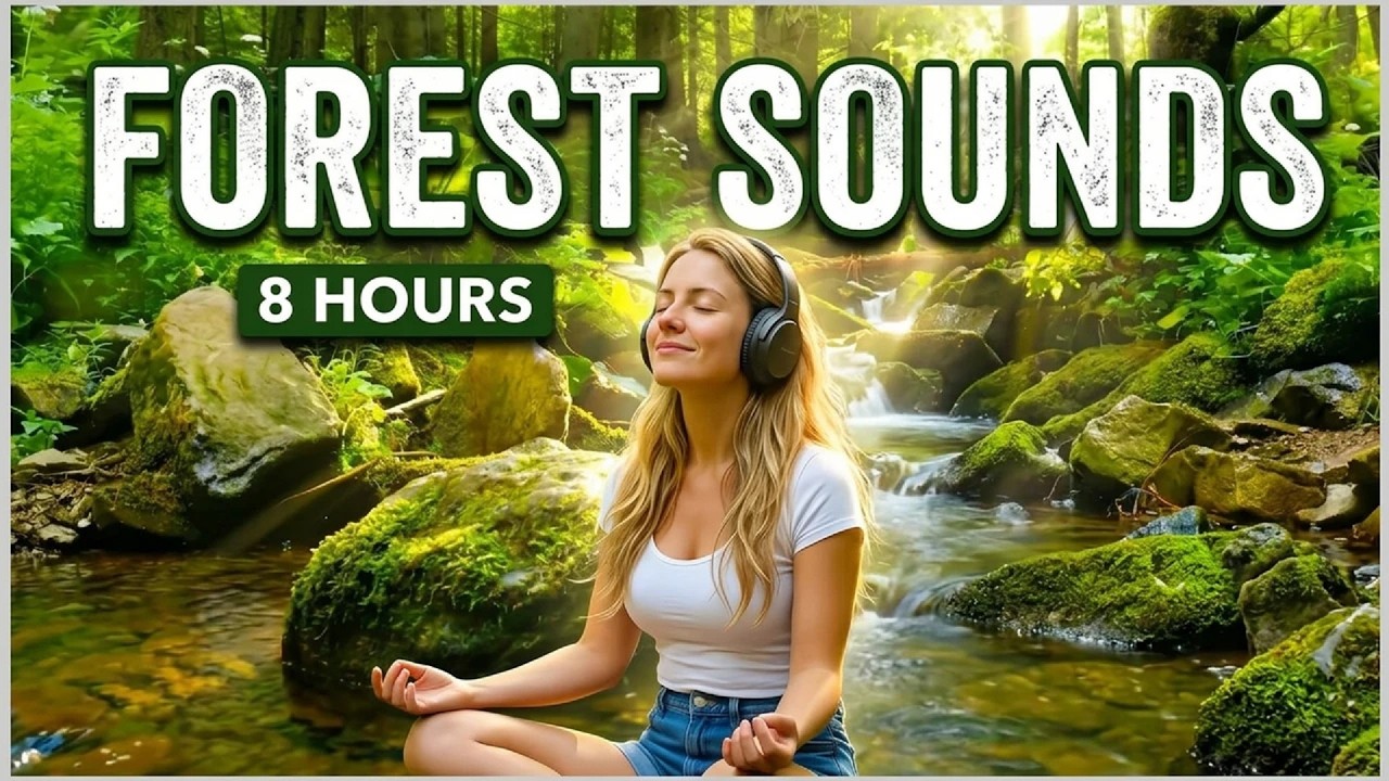 8 Hours Relaxing Forest Sounds 🌿 Nature Sounds with Water for Sleep, Study & Meditation