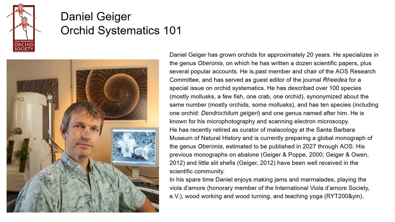 Daniel Geiger Orchid Systematics 101