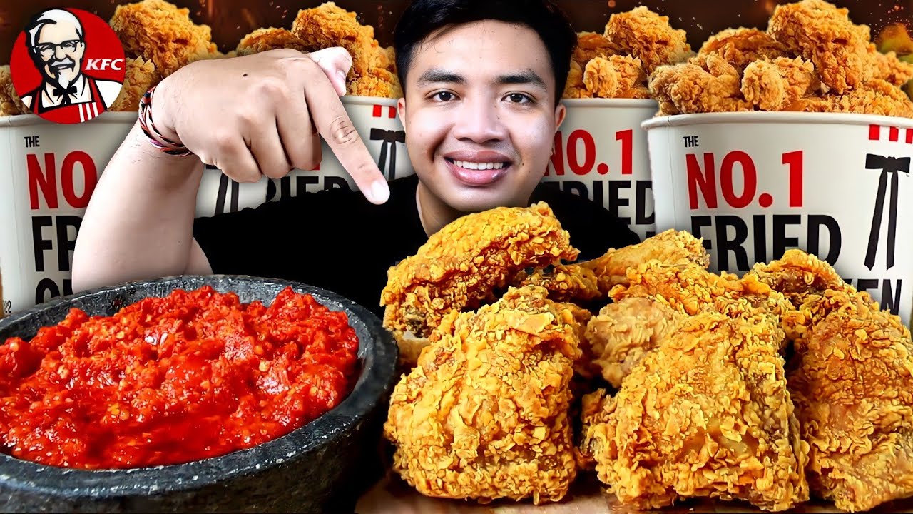 NGILER BANGET 🔥 MUKBANG AYAM KFC 1 EMBER COCOL SAMBEL BALADO PEDAS