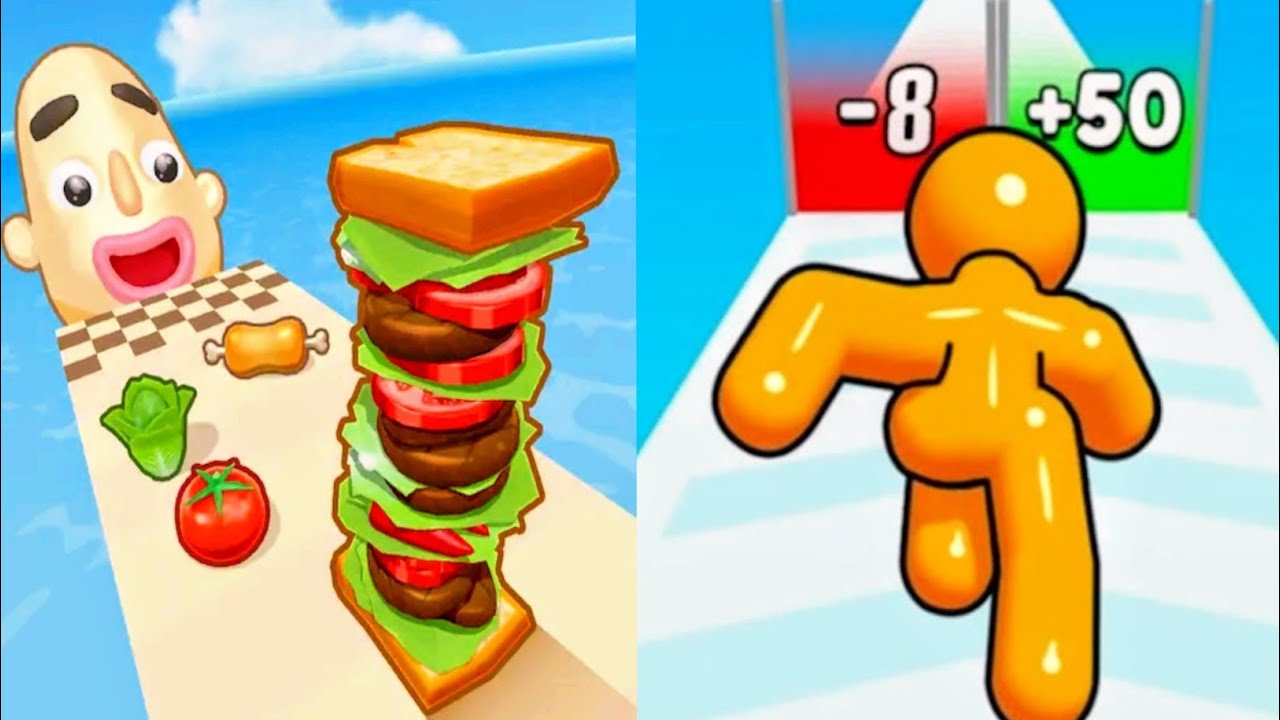 Sandwich Runner VS Tall Men Run - All Levels Gameplay (Android iOS) New Update 
