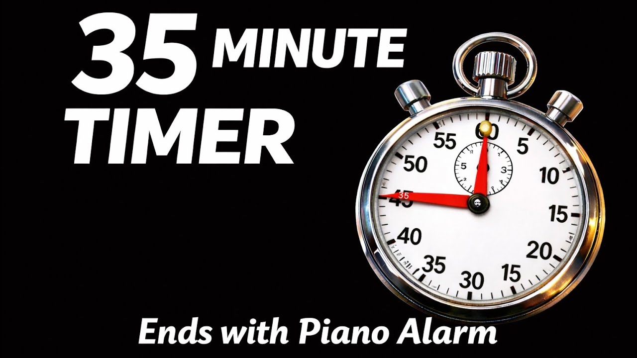 35 Minute Stopwatch | Silent Timer with Piano Alarm