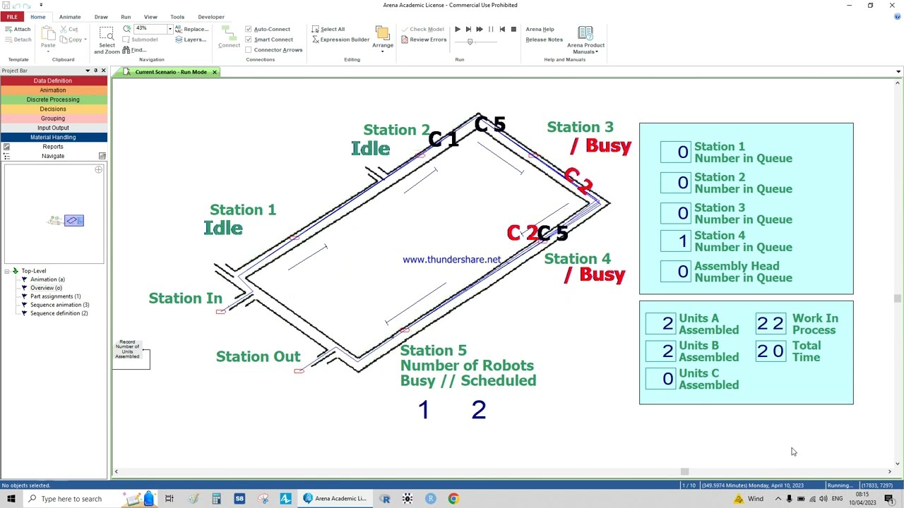 Manufacturing Assembly Line Arena Simulation Assembly Line