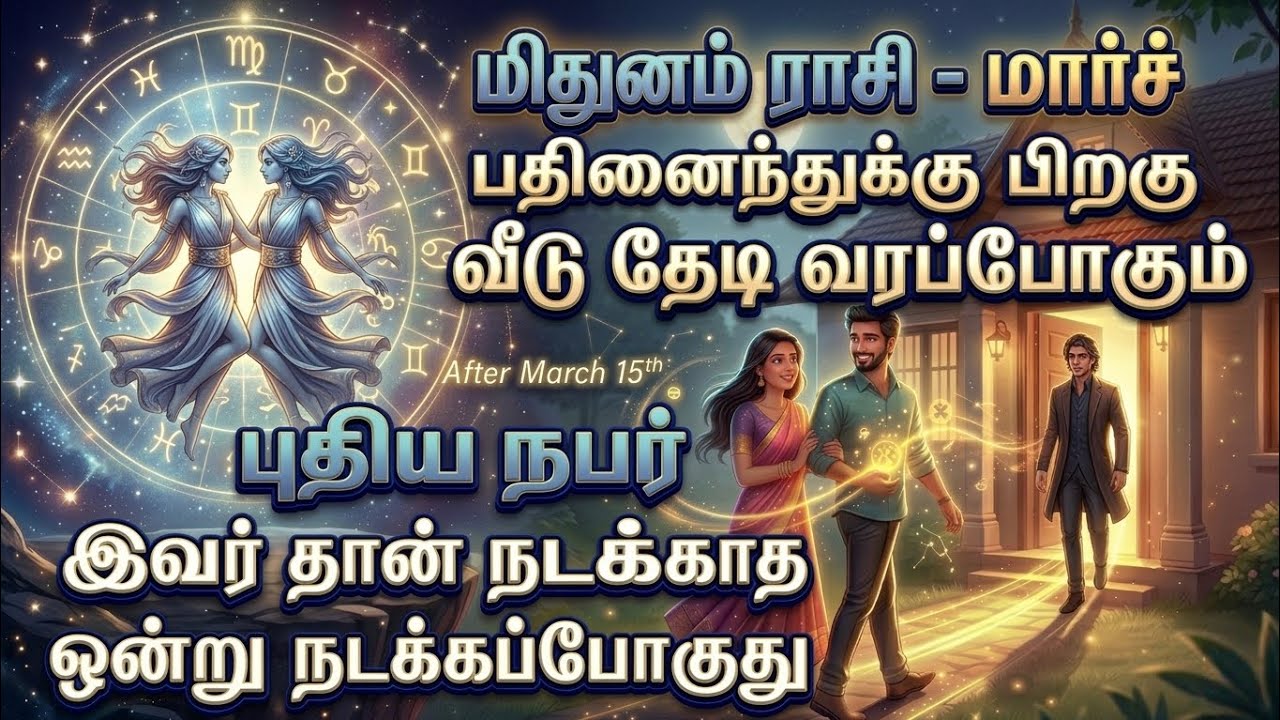 மிதுனம் - மார்ச் 15-க்கு பிறகு வீட்டு வாசலை மிதிக்கப்போகும் அந்த நபர் யார்? நடக்காத 1 நடக்கப்போகுது!