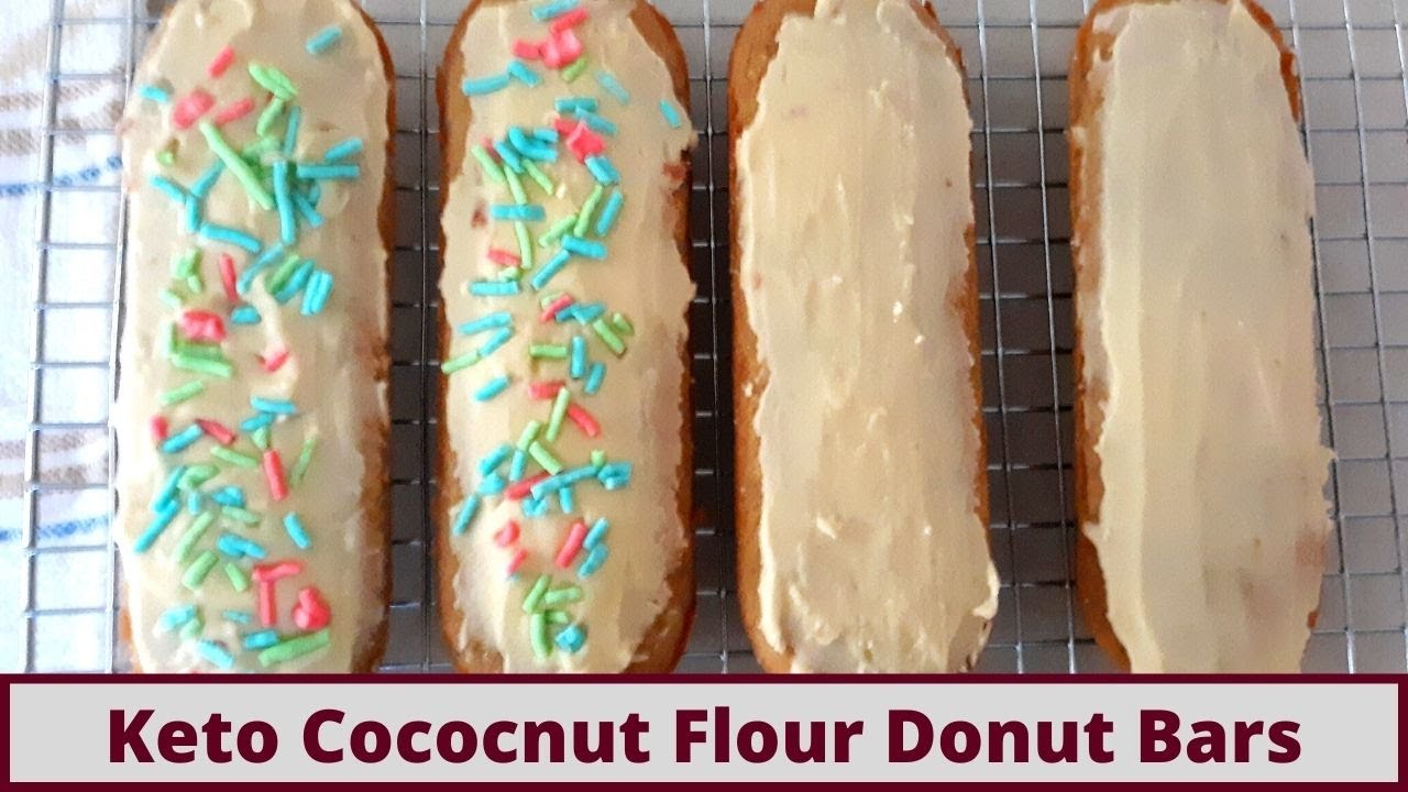 Easy Keto Coconut Flour Doughnut Bars (Gluten Free and No Yeast)