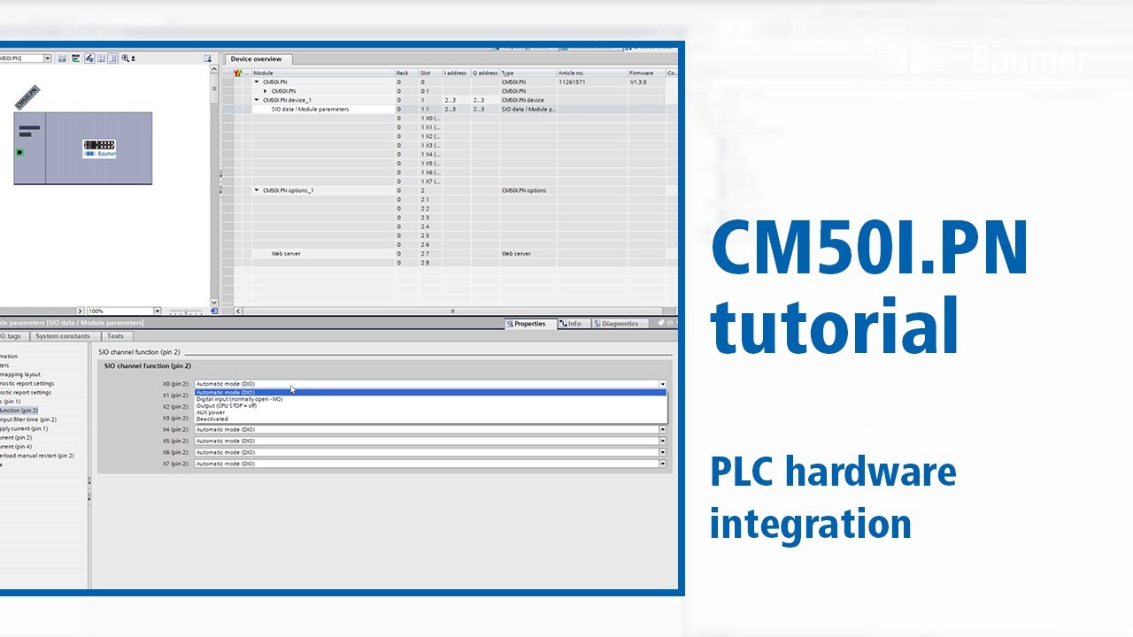 Baumer | IO-Link Master CM50I.PN | PLC Hardware Integration | TIA Portal